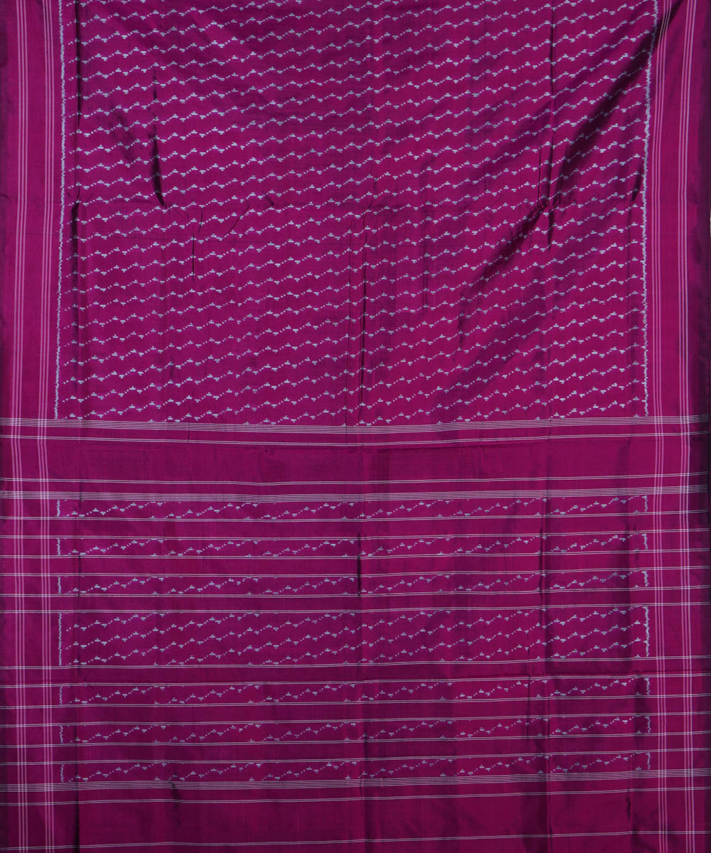 Maroon silk handwoven ikat pochampally saree