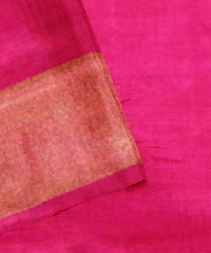 Pink buti handwoven pochampally ikat silk saree