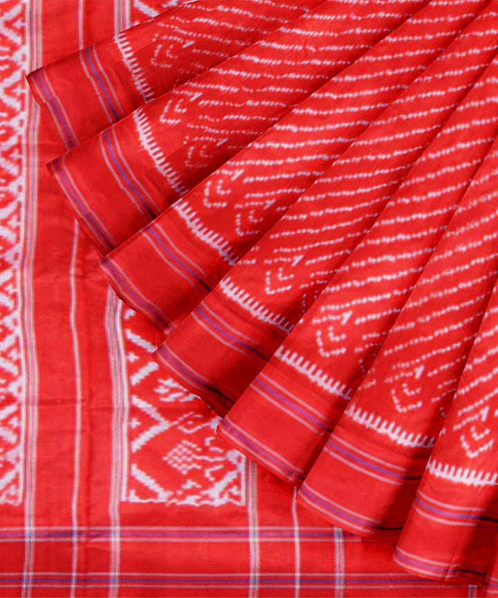 Red all over handwoven pochampally ikat silk saree