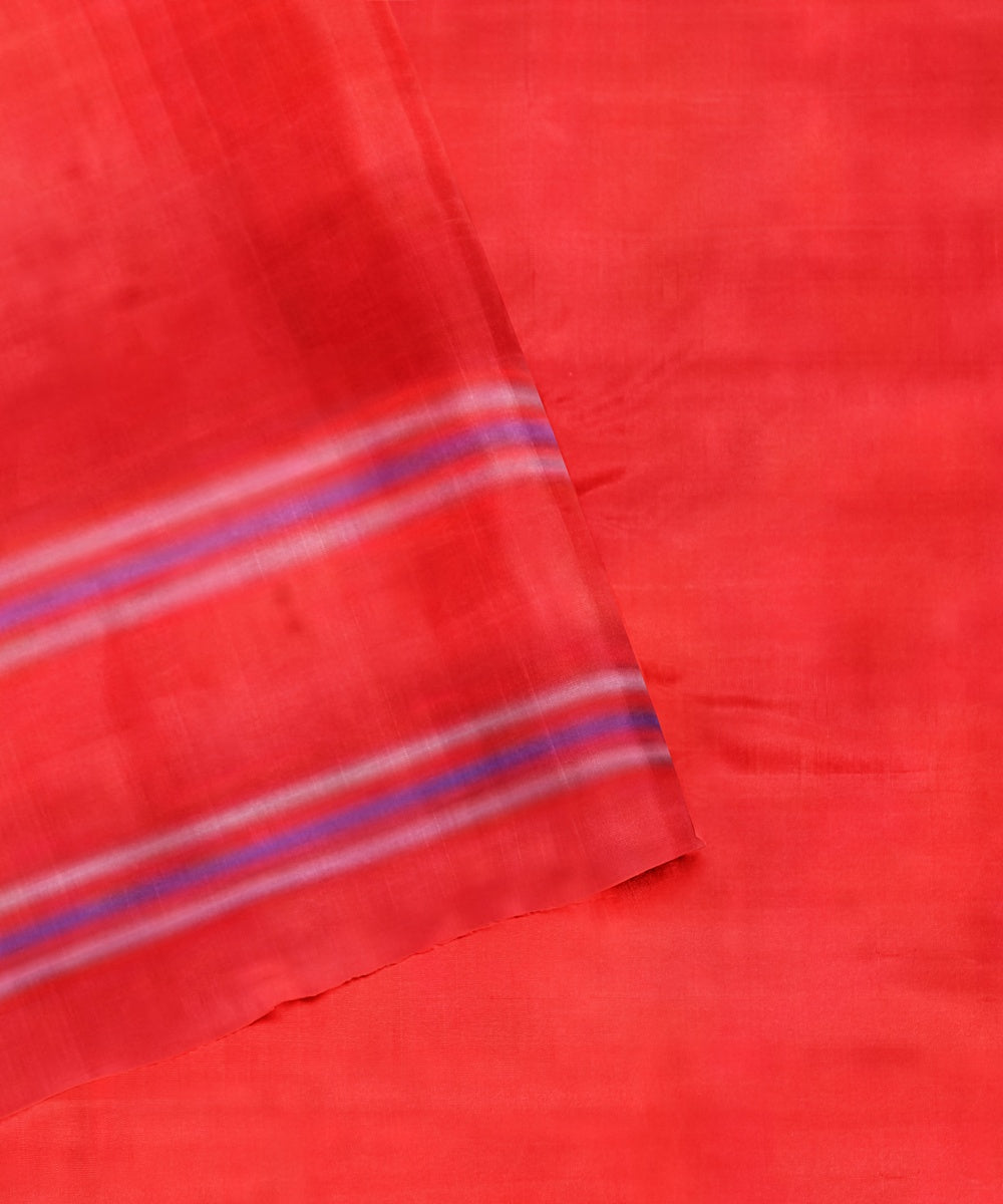 Red all over handwoven pochampally ikat silk saree