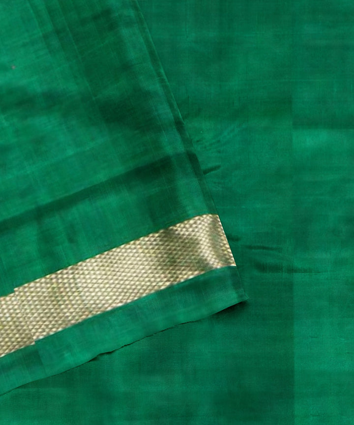 Green leaf green handwoven pochampally ikat silk saree