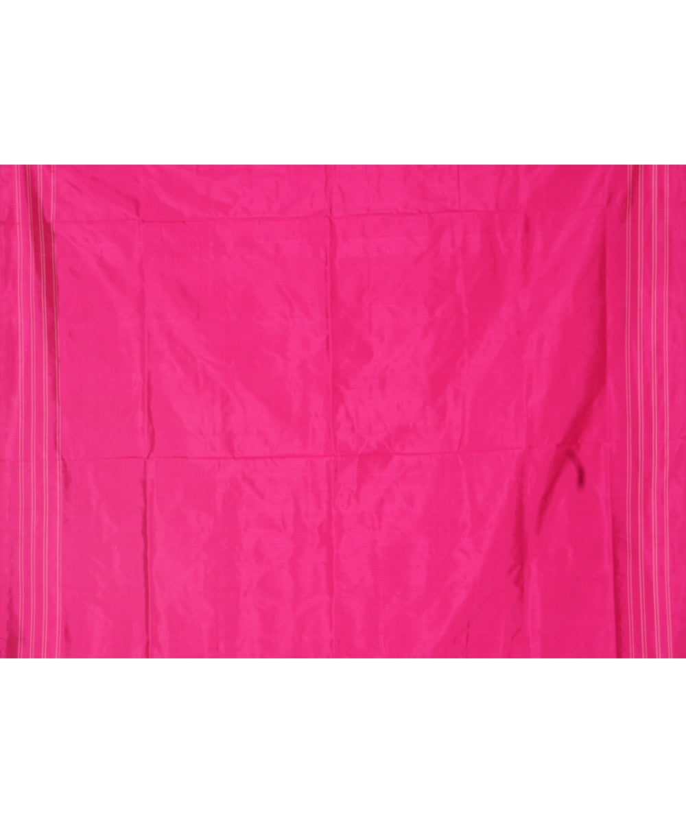 Pink handwoven silk pochampally ikat saree