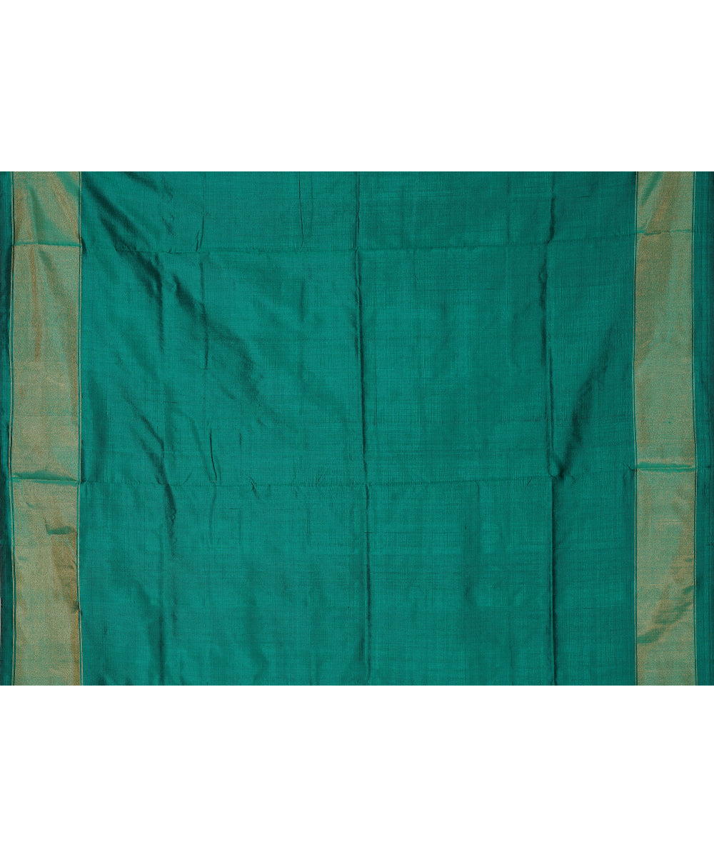 Sea green handwoven silk pochampally ikat saree