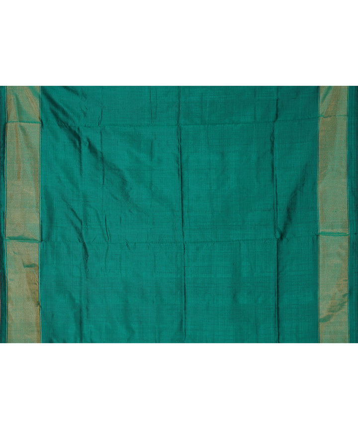 Sea green handwoven silk pochampally ikat saree