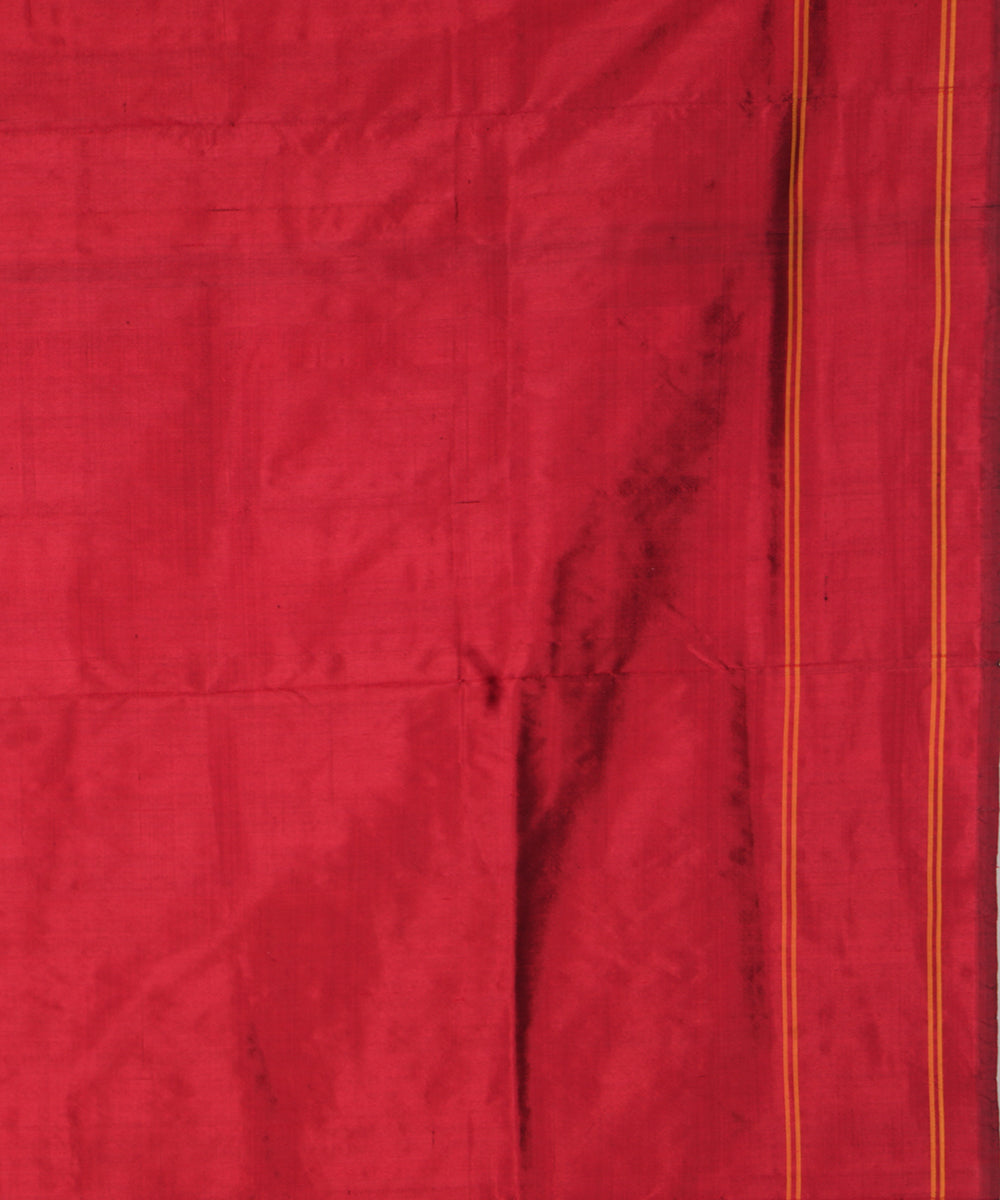 Brown handwoven pochampally ikat silk saree