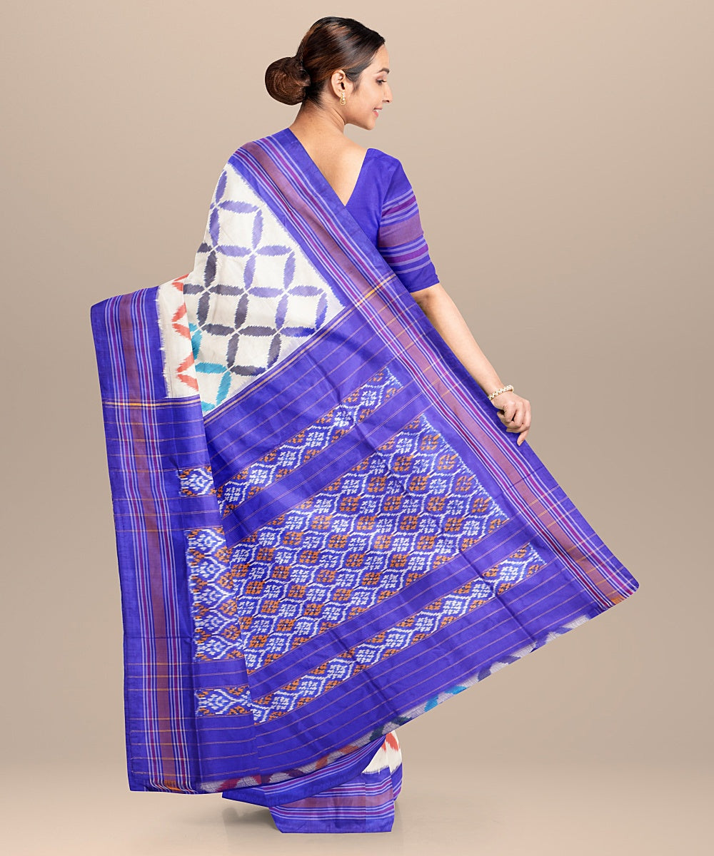 Multicolor handwoven pochampally ikat silk saree