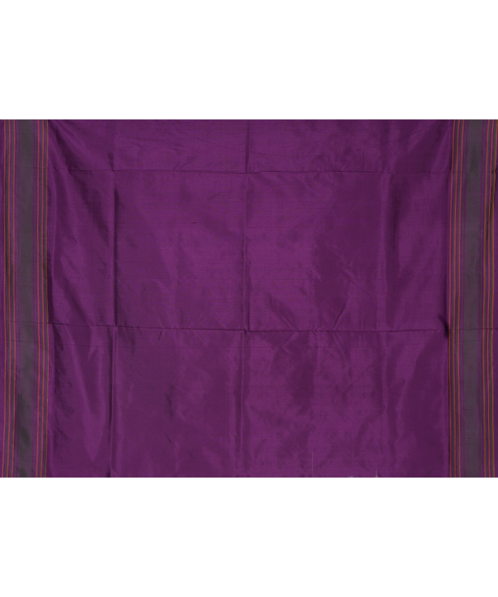 Seagreen purple handwoven pochampally ikat silk saree