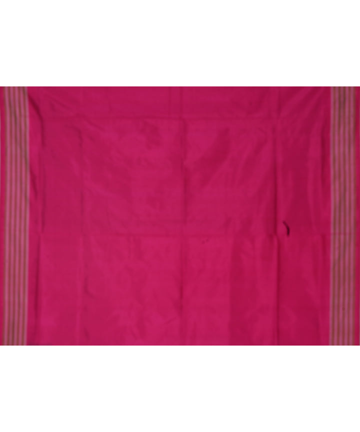 Light green pink handwoven pochampally ikat silk saree