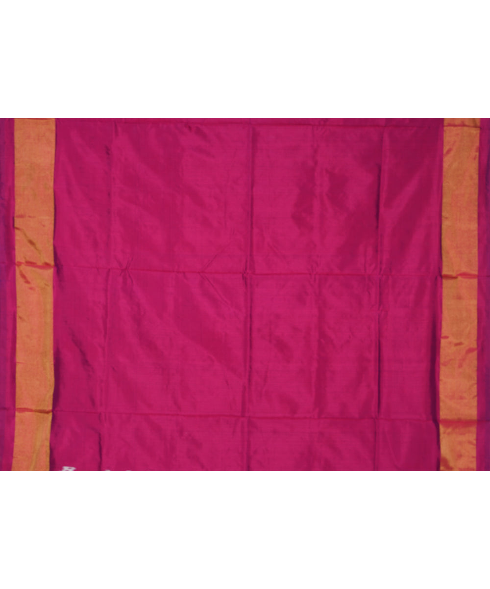 Pink all over handwoven pochampally ikat silk saree