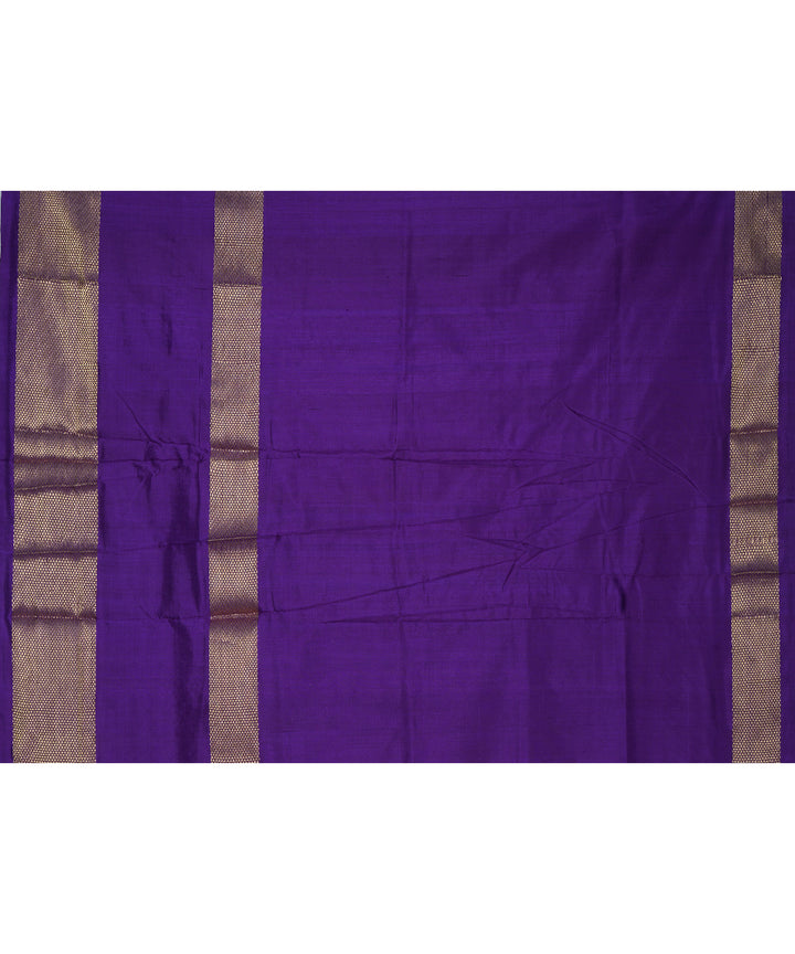 Peach purple handwoven pochampally ikat silk saree