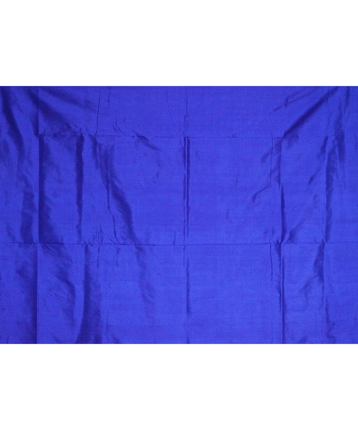 Brown blue handwoven pochampally ikat silk saree