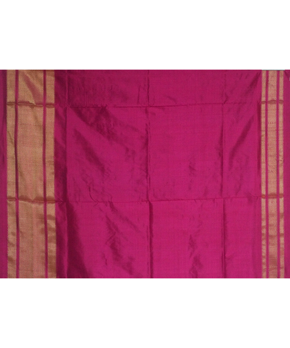 Cyan blue pink handwoven pochampally ikat silk saree