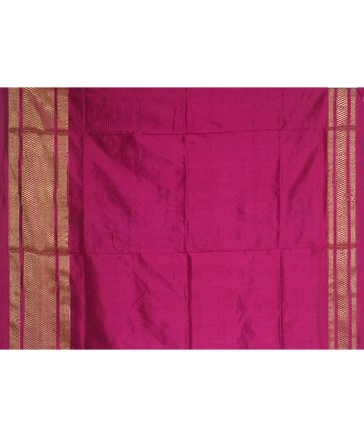 Cyan blue pink handwoven pochampally ikat silk saree