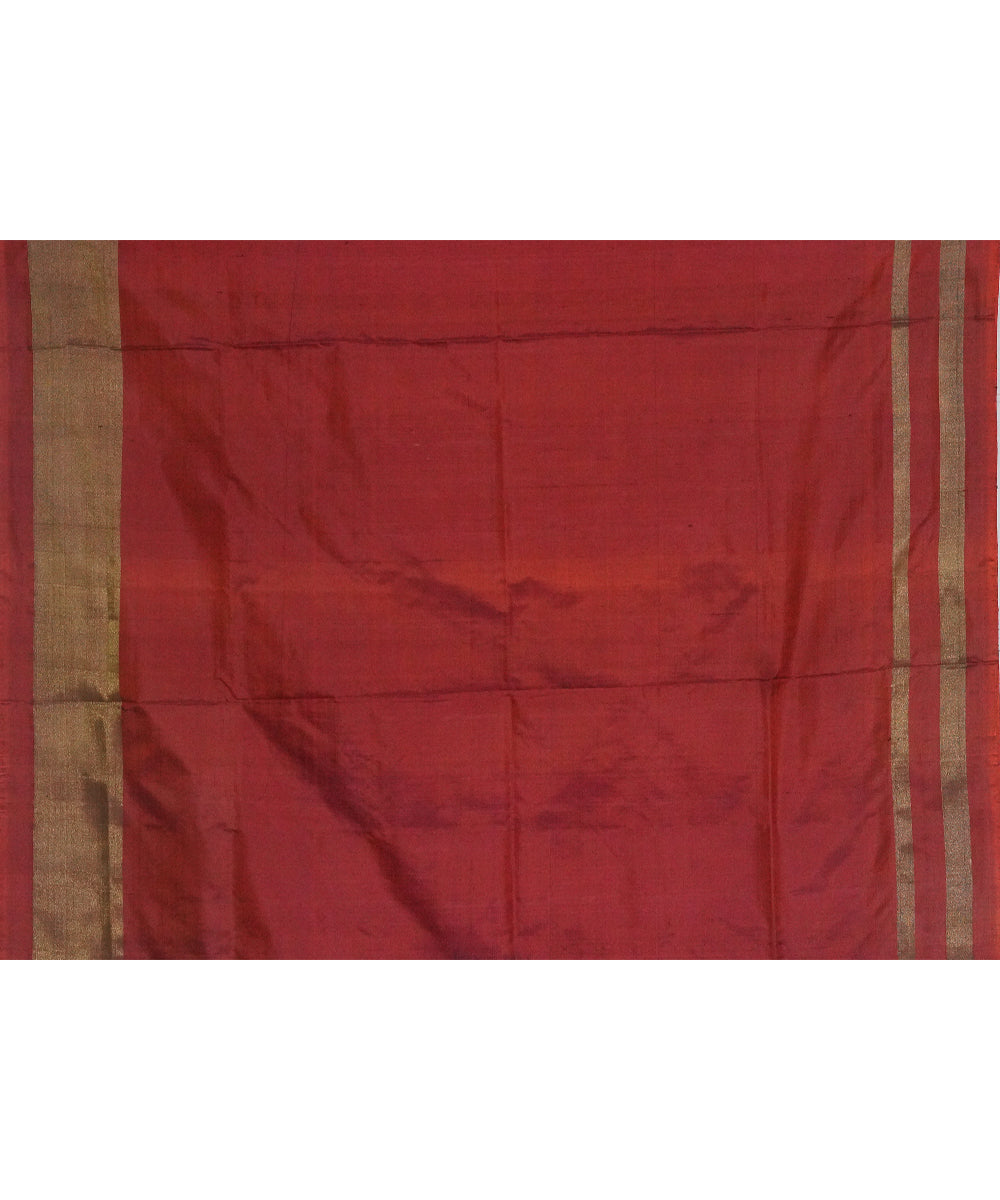 Blue maroon handwoven pochampally ikat silk saree