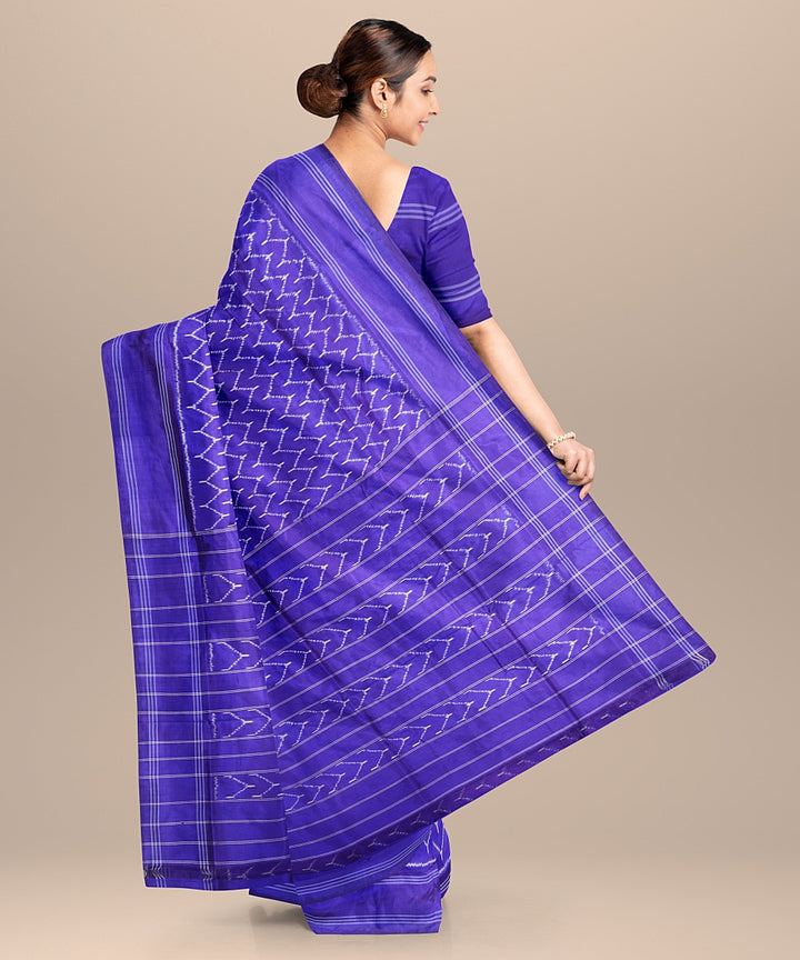 Blue all over handwoven pochampally silk saree