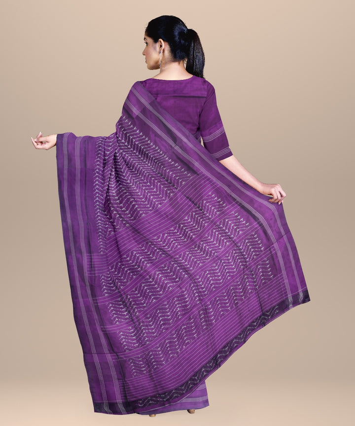 Byzantium grey handwoven pochampally ikat silk saree