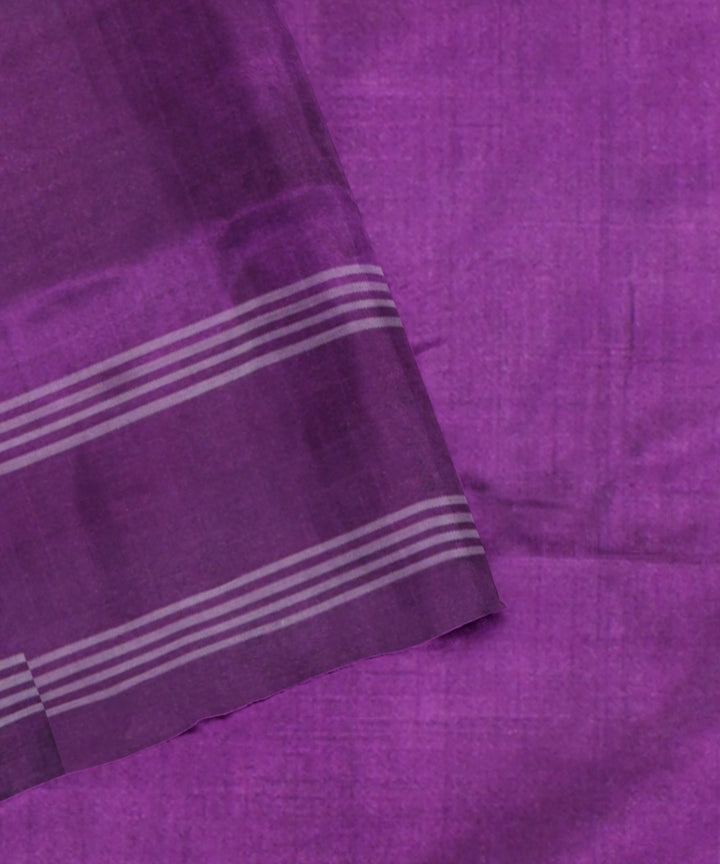 Byzantium grey handwoven pochampally ikat silk saree