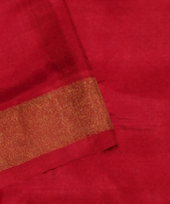 Blue red handloom pochampally ikat silk saree