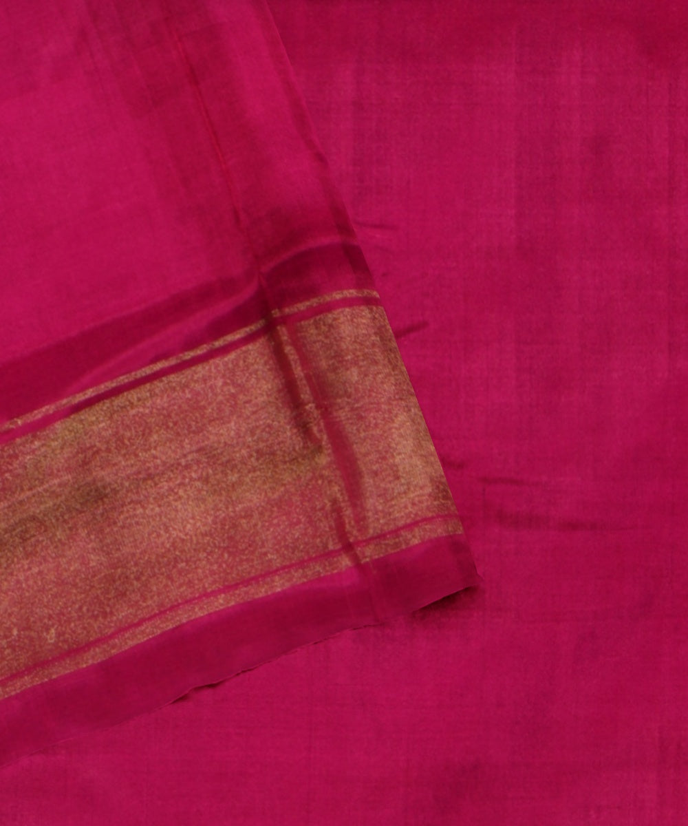 Cobalt blue dark pink handwoven pochampally ikat silk saree