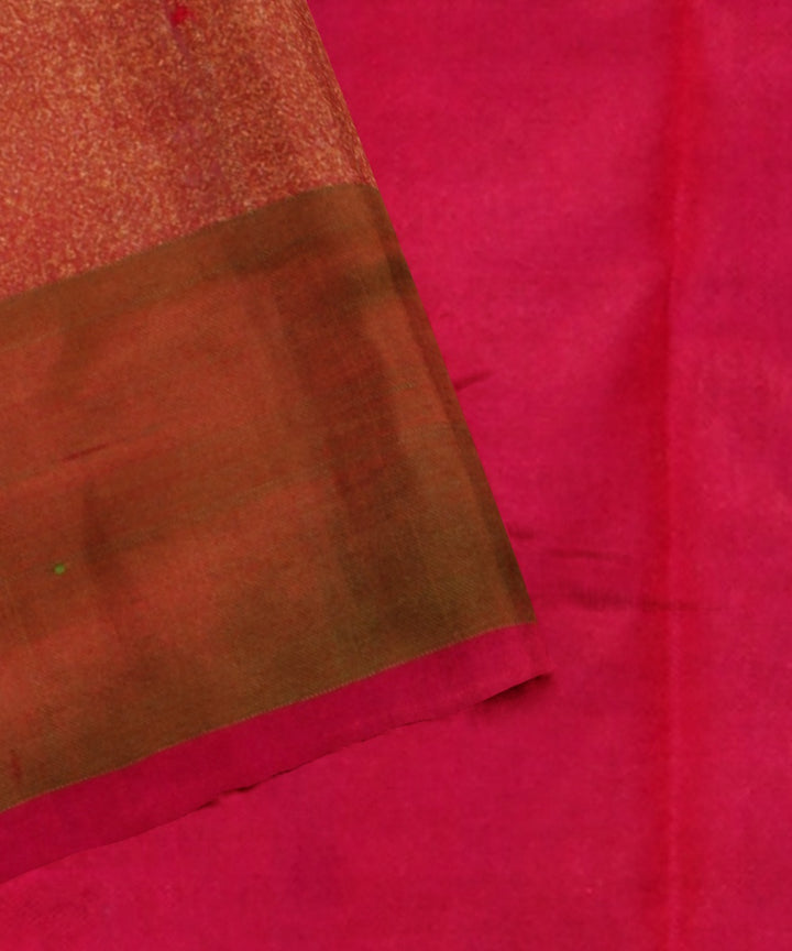 Amaranth pink cerise red handwoven pochampally ikat silk saree