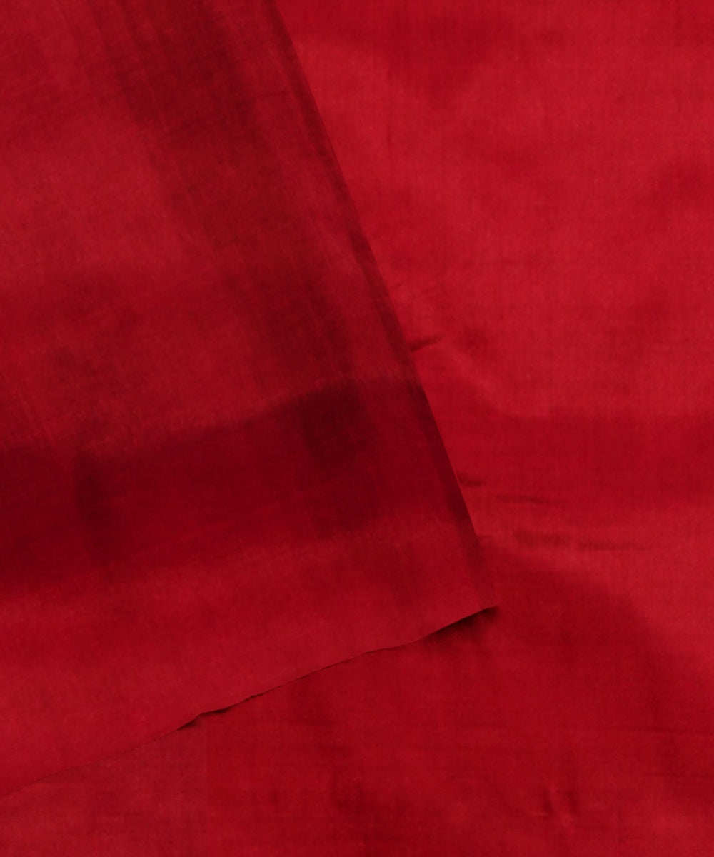 Cadmium green maroon handwoven pochampally ikat silk saree