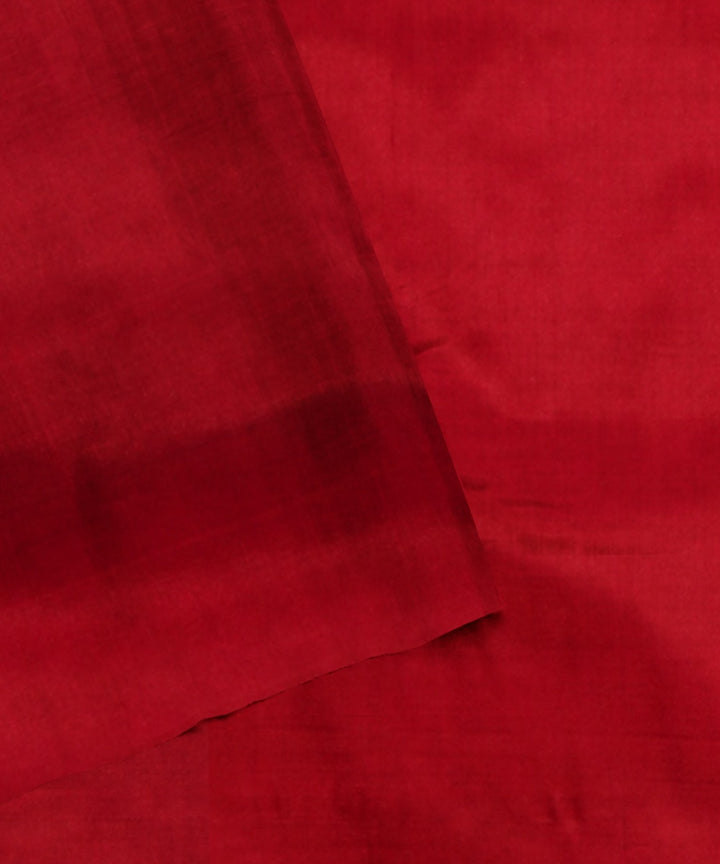 Cadmium green maroon handwoven pochampally ikat silk saree