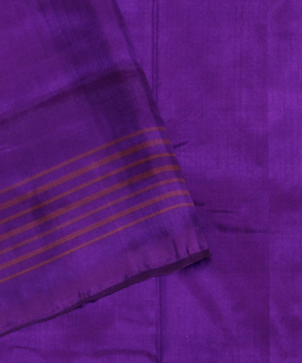 Hot pink purple handwoven pochampally ikat silk saree