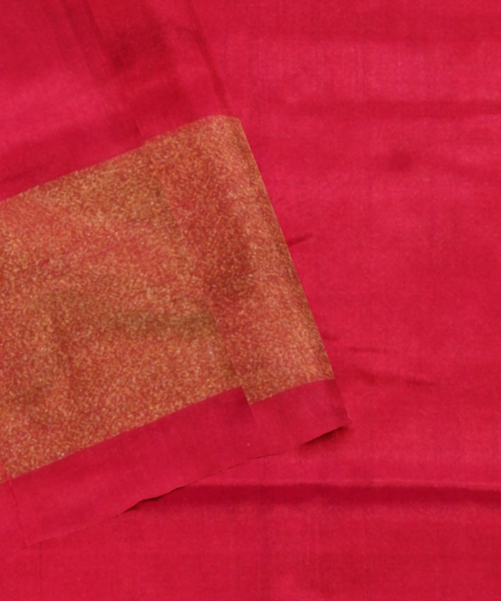 Bright blue ruby red handwoven pochampally ikat silk saree