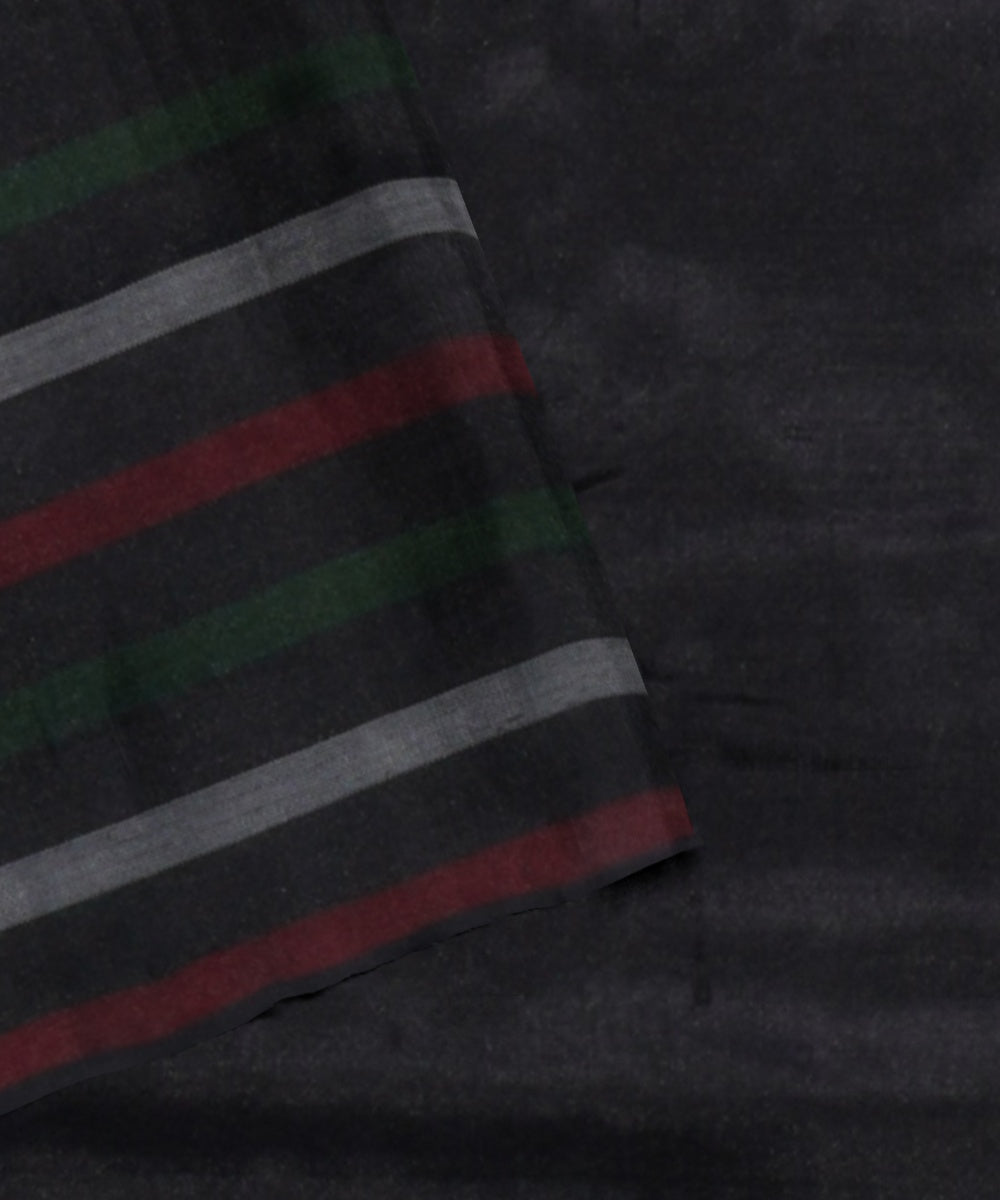 Black multicolor handwoven pochampally ikat silk saree