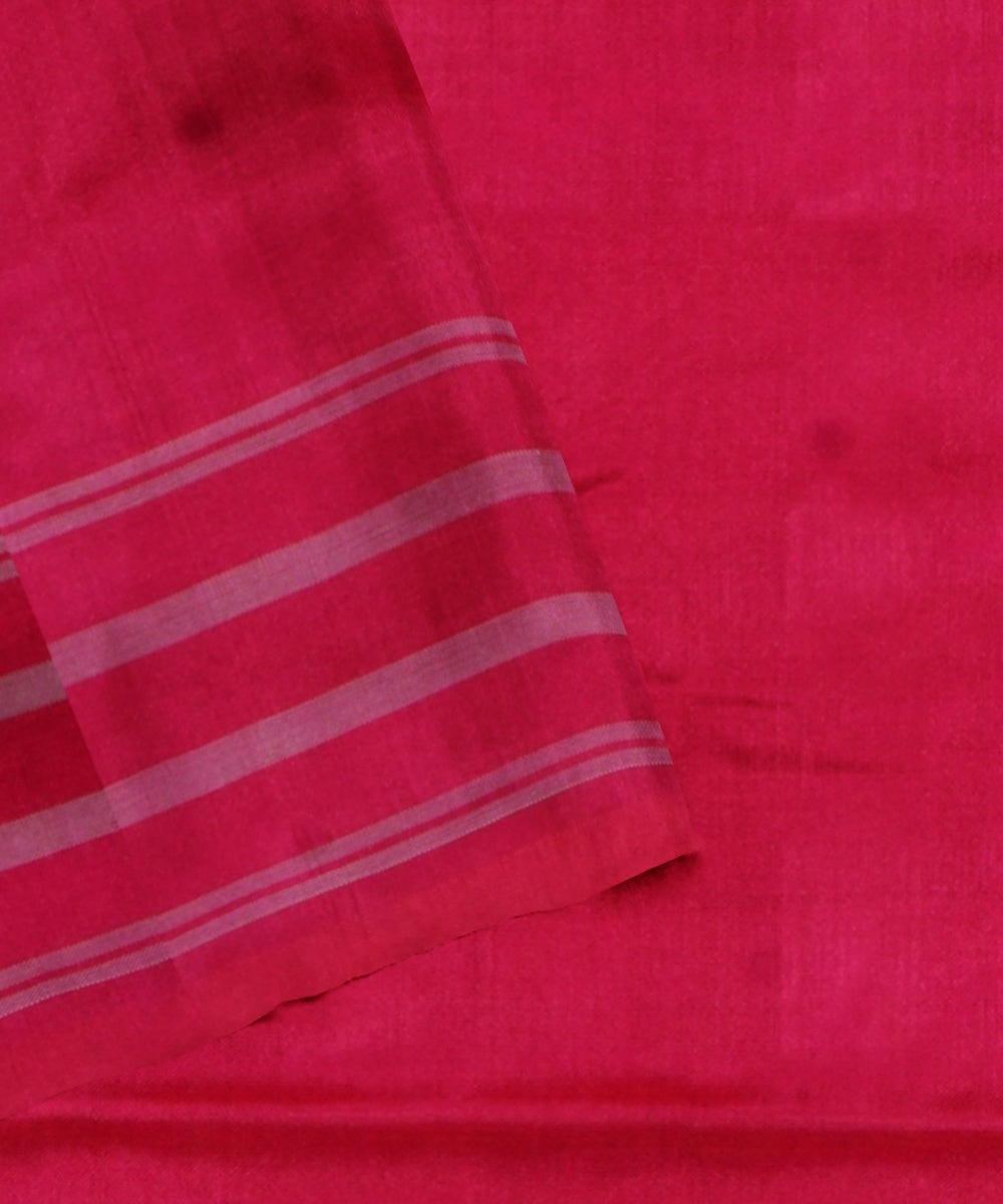 Byzantium raspberry handwoven pochampally ikat silk saree