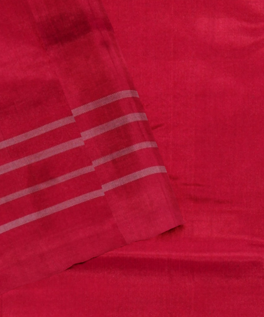 Grey pink handwoven pochampally ikat silk saree