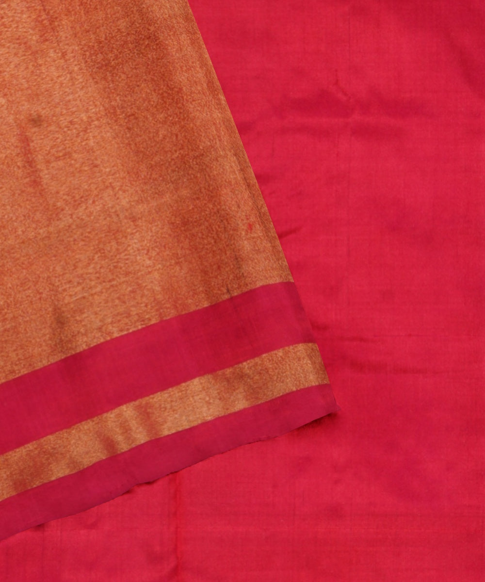 Multicolor red handwoven pochampally ikat silk saree