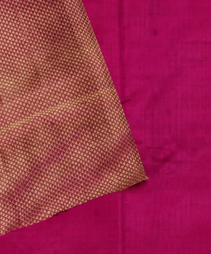 Midnight blue pink handwoven pochampally ikat silk saree