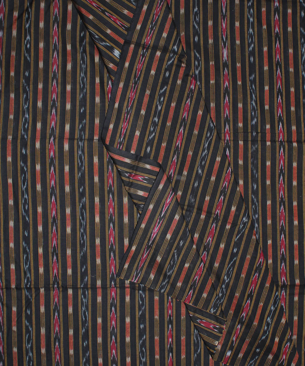 Black handwoven nuapatna cotton fabric