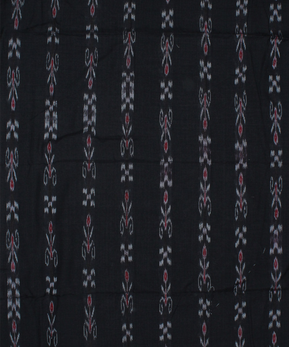 Black grey handwoven cotton nuapatna fabric