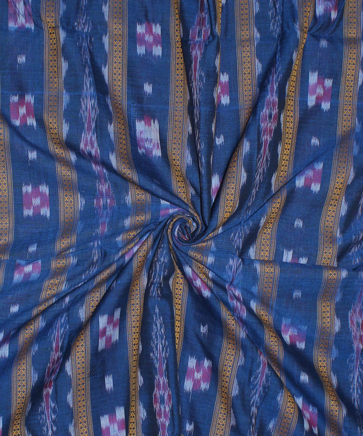 Navy blue handloom cotton nuapatna fabric