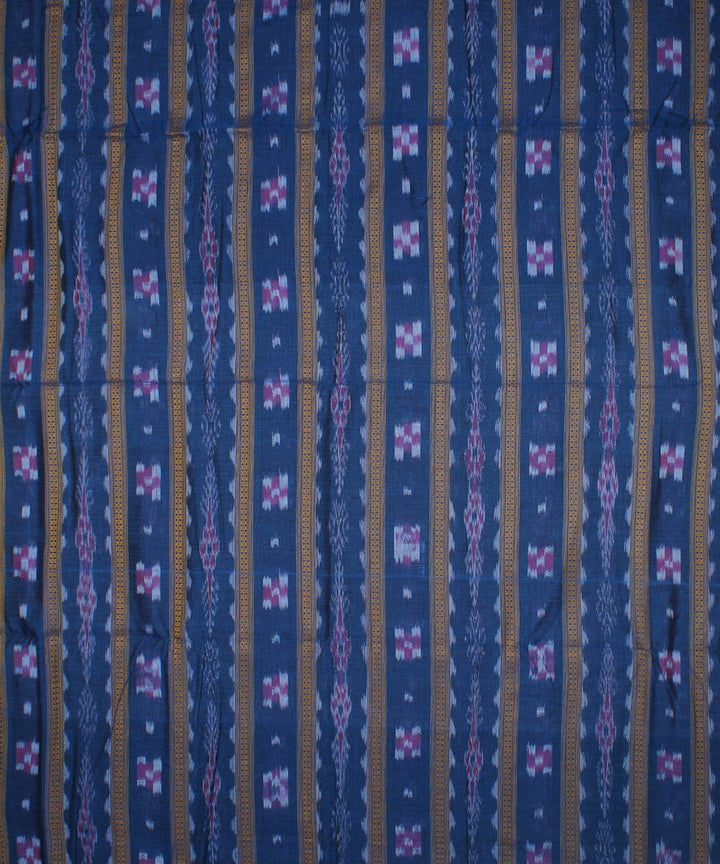 Navy blue handloom cotton nuapatna fabric