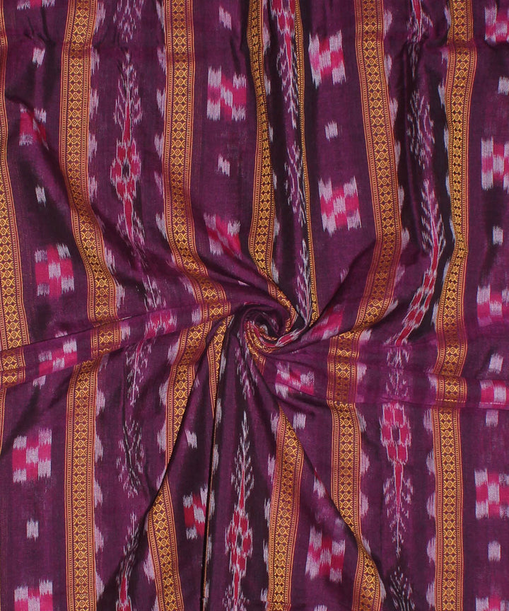 Purple handwoven nuapatna cotton fabric