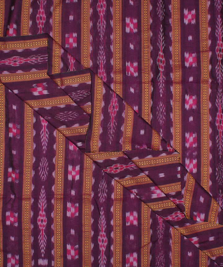 Purple handwoven nuapatna cotton fabric