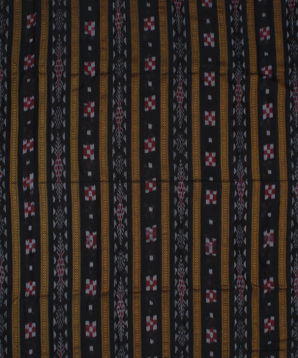 Black striped handwoven cotton nuapatna fabric