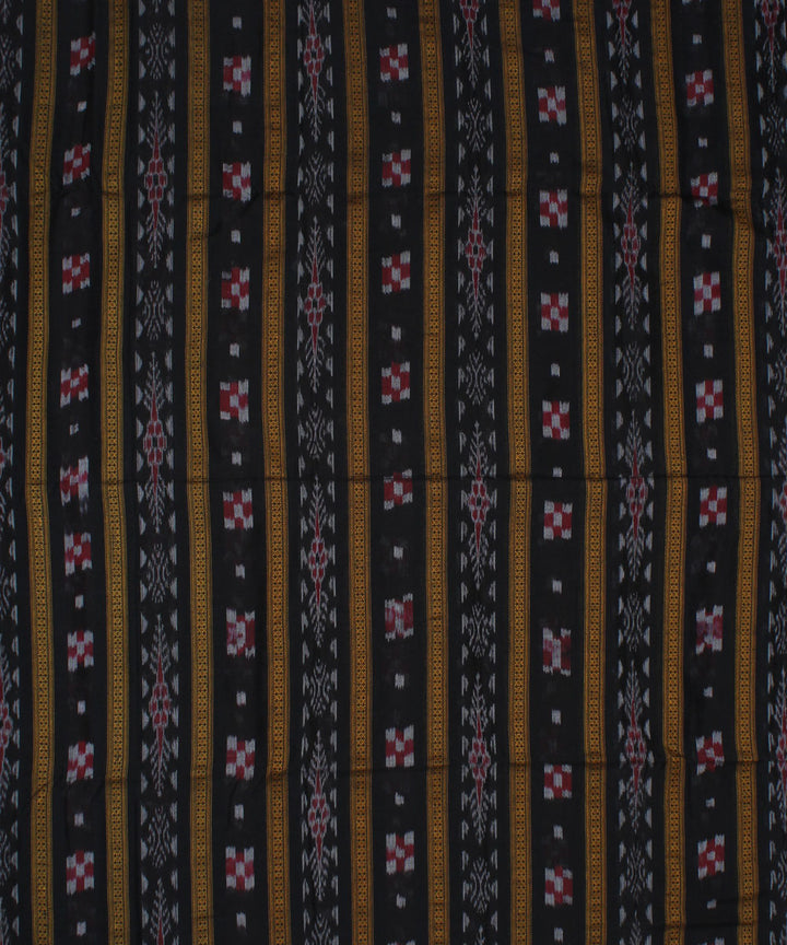 Black striped handwoven cotton nuapatna fabric