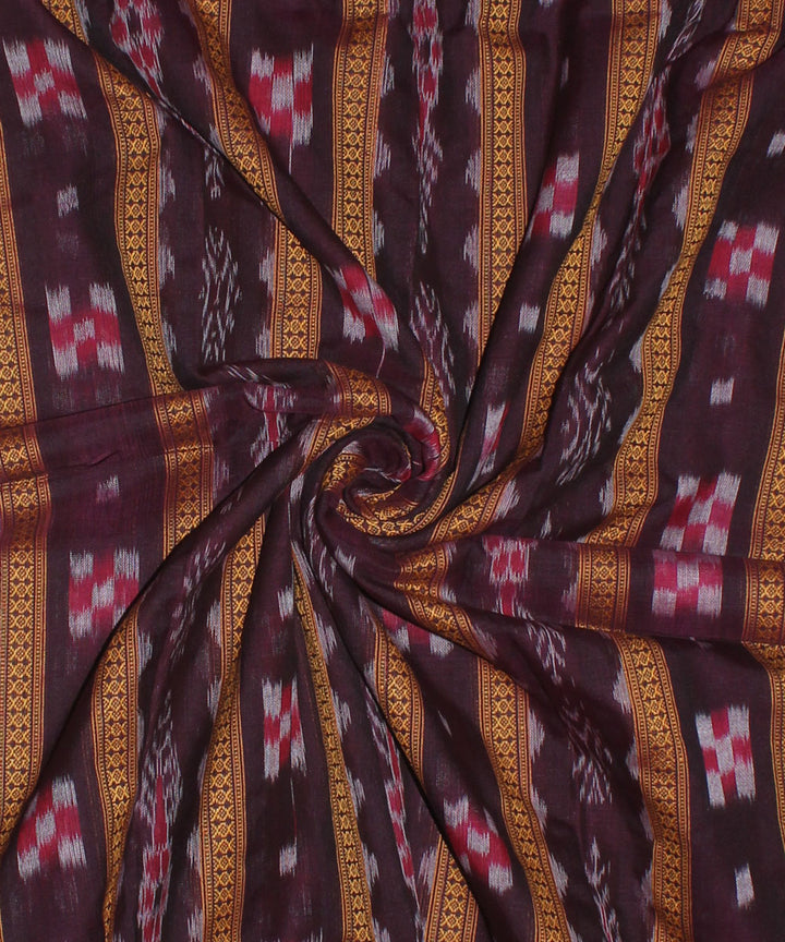 Maroon handloom cotton nuapatna fabric