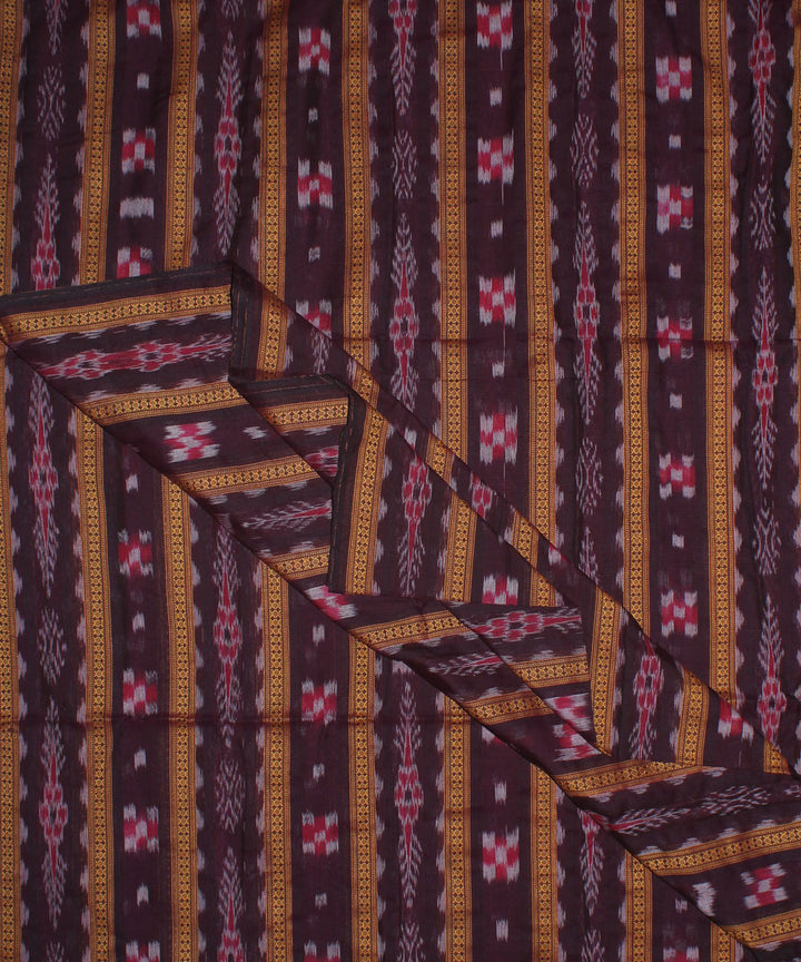 Maroon handloom cotton nuapatna fabric