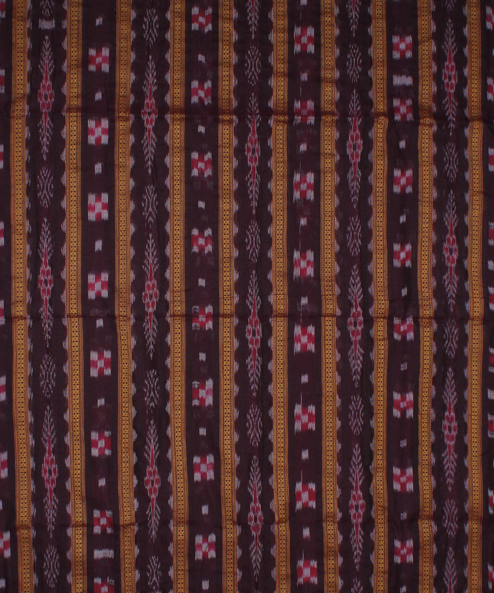 Maroon handloom cotton nuapatna fabric