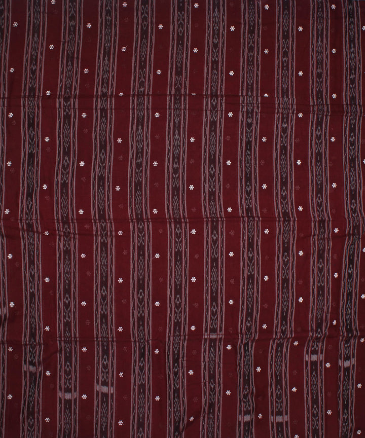 Maroon striped handloom cotton nuapatna fabric