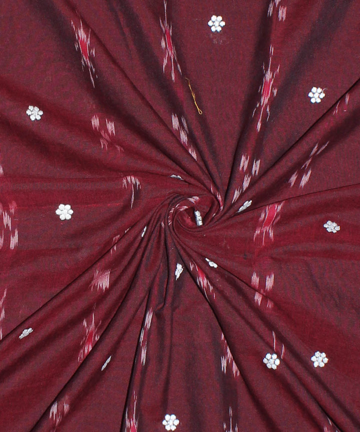 Maroon handwoven cotton nuapatna fabric