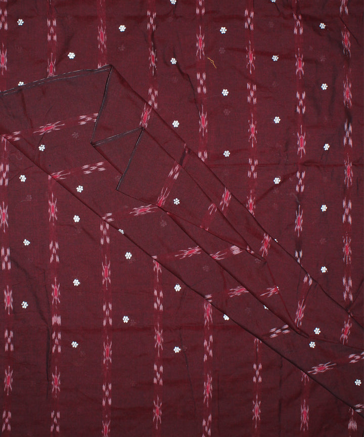 Maroon handwoven cotton nuapatna fabric