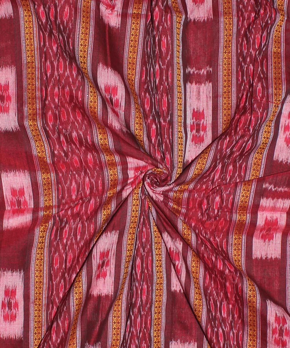 Red handwoven cotton nuapatna fabric