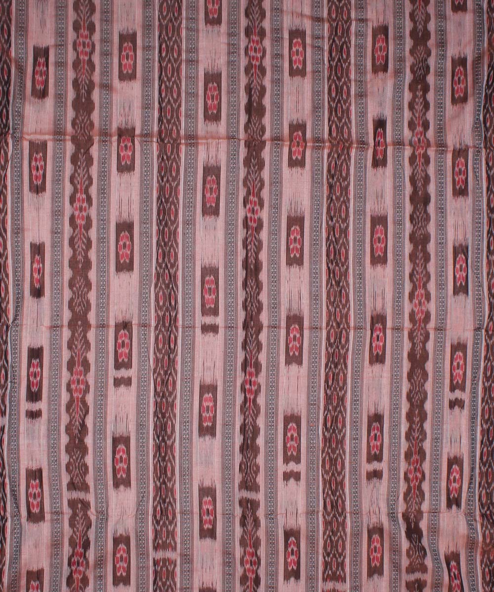 Beige handwoven cotton nuapatna fabric