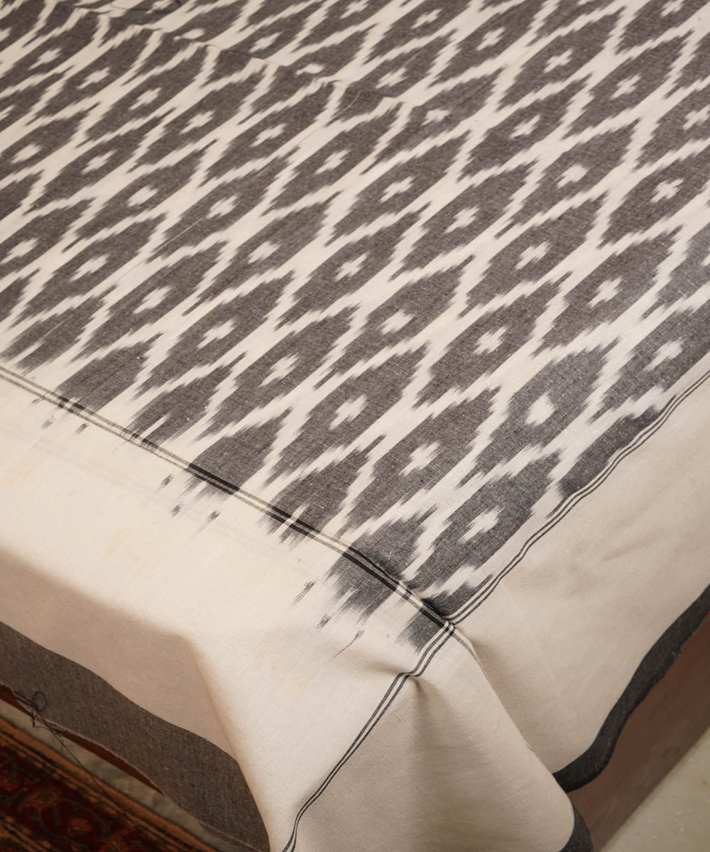 Grey handloom pochampally ikat cotton bedsheet